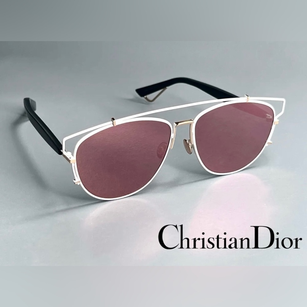 New White & Pink Dior Technologic Reflective Mirrored Sunglasses New